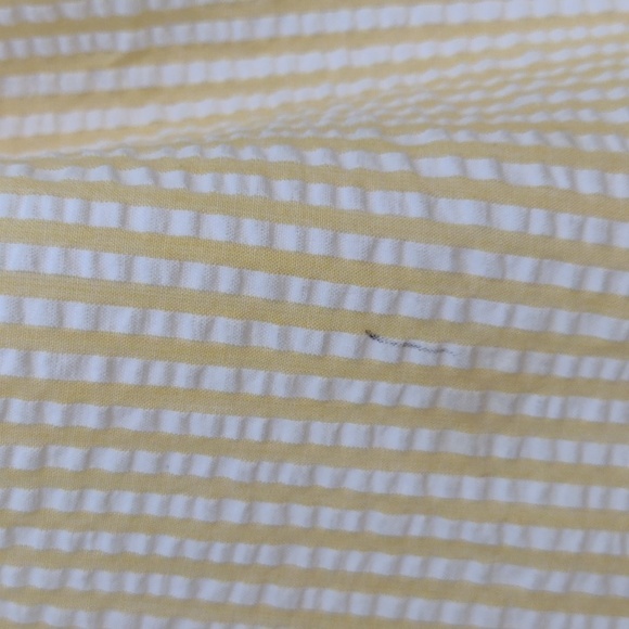 Vintage Handmade Yellow Striped Seersucker Pants L - Picture 7 of 9